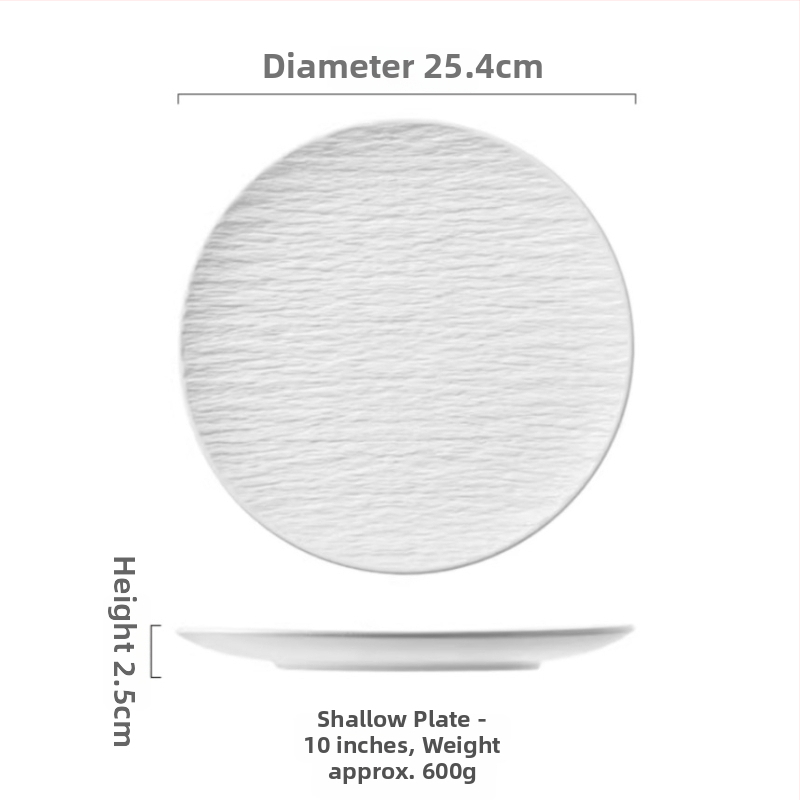 Porcelánból készült kerek steak-tál, sekély tál, alglazúrral bevont felület, logóval testre szabható