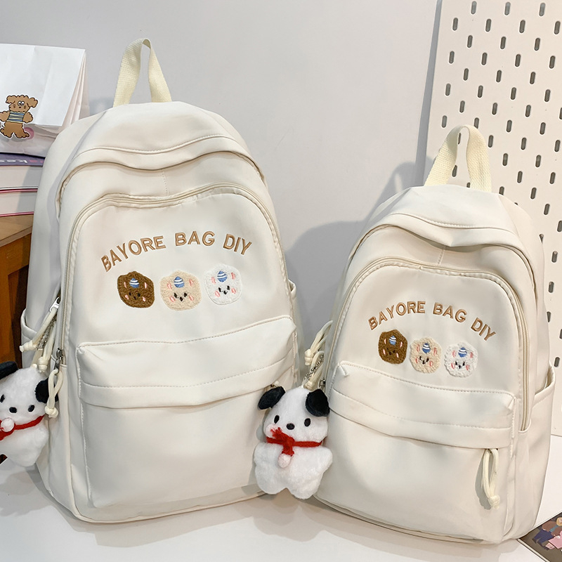 Školský batoh s písmenovým vzorom, nylon, priedušný, mestský minimalistický štýl, jar 2025