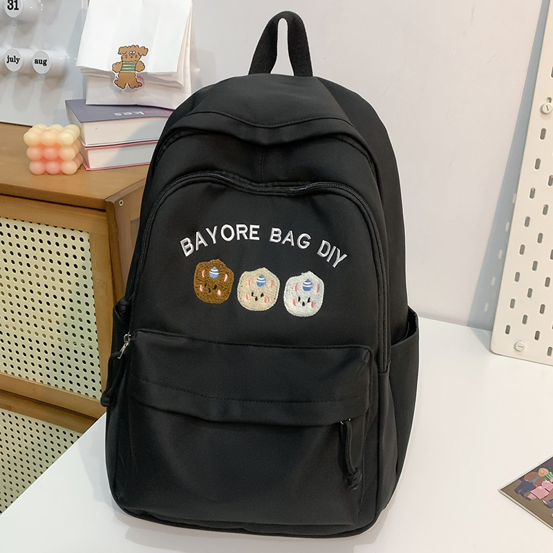 Školský batoh s písmenovým vzorom, nylon, priedušný, mestský minimalistický štýl, jar 2025