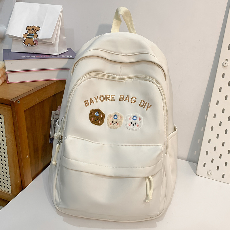 Školský batoh s písmenovým vzorom, nylon, priedušný, mestský minimalistický štýl, jar 2025