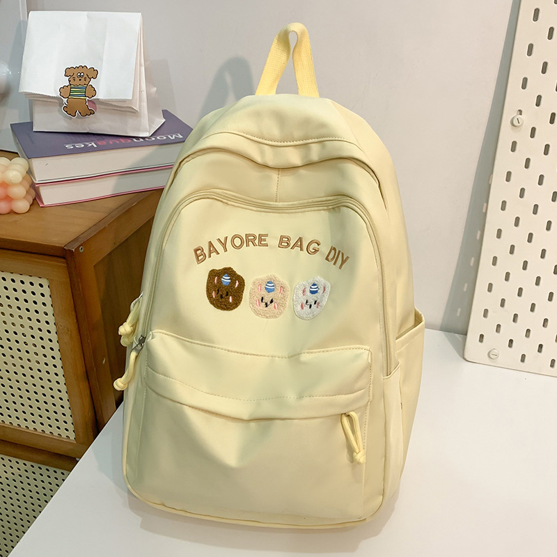 Školský batoh s písmenovým vzorom, nylon, priedušný, mestský minimalistický štýl, jar 2025