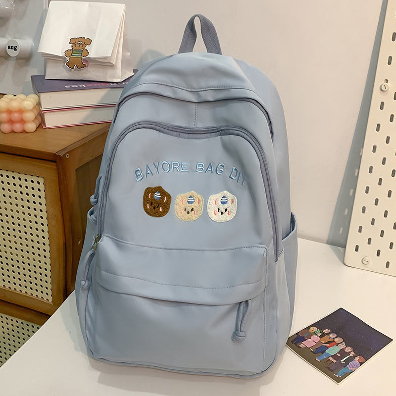 Školský batoh s písmenovým vzorom, nylon, priedušný, mestský minimalistický štýl, jar 2025