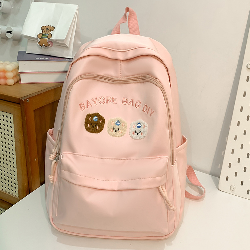 Školský batoh s písmenovým vzorom, nylon, priedušný, mestský minimalistický štýl, jar 2025