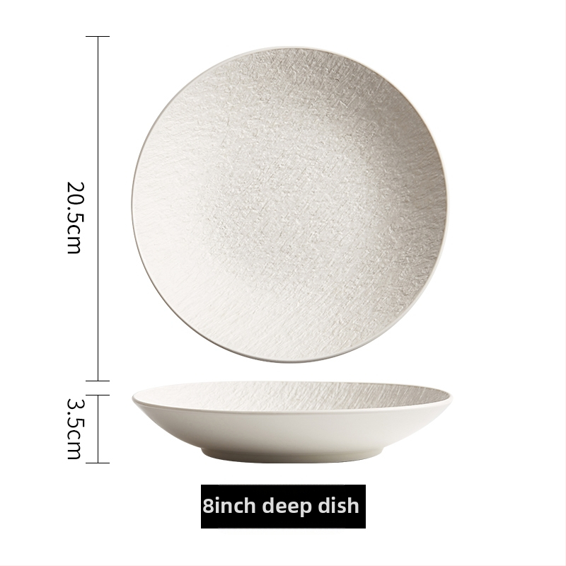 Japanski stil duboka keramička zdjela za salatu - porcelan, kružnog oblika, mikrovalna sigurna, premium kvaliteta