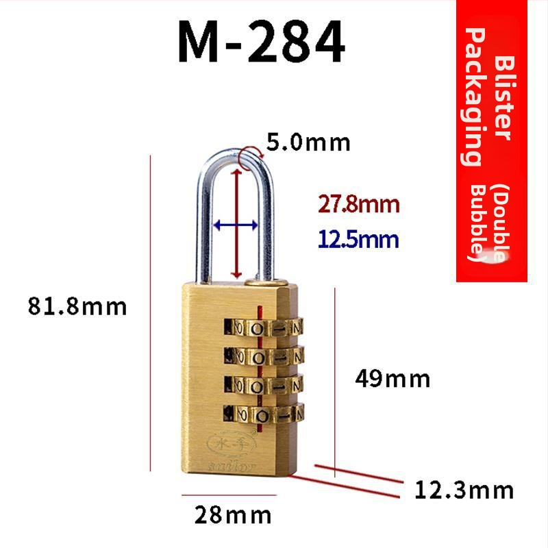 4-ciferný zámok na skrinky, kufre a zásuvky – kovové telo, model C, hrúbka zámkovej tyče 3 mm, odstup tyče 21.5–41.8 mm