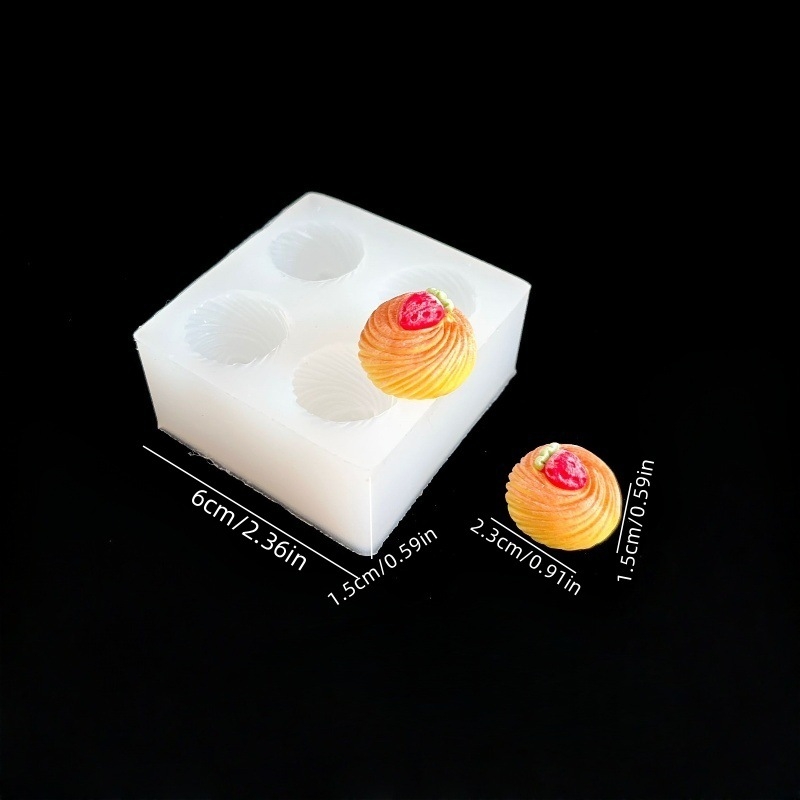 Silikonska kružna kalupa za tortu — Mini Egg Toast Strawberry serija, za fondan dekoracije