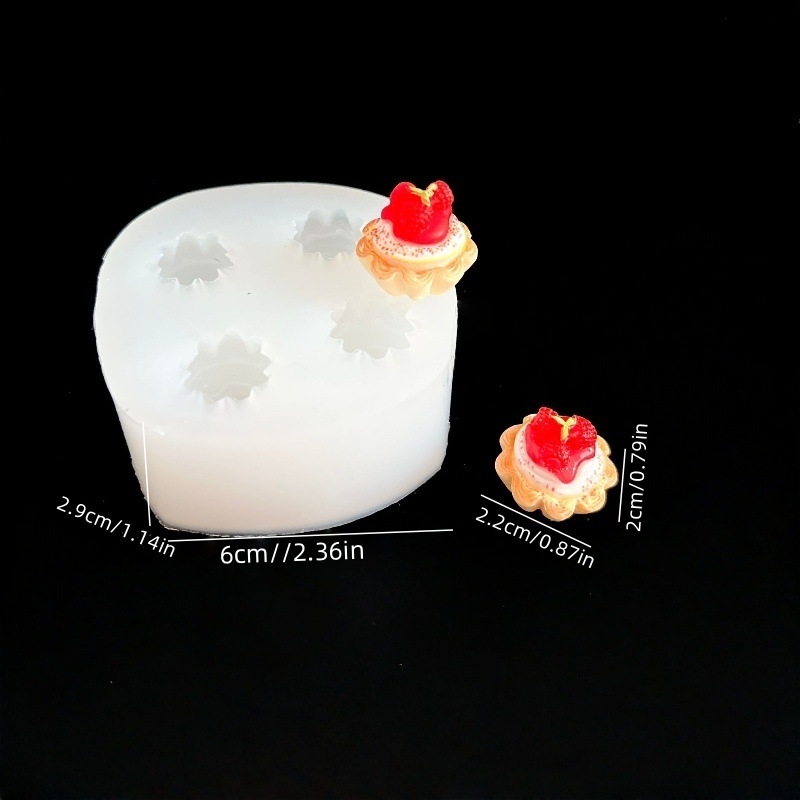 Silikonska kružna kalupa za tortu — Mini Egg Toast Strawberry serija, za fondan dekoracije