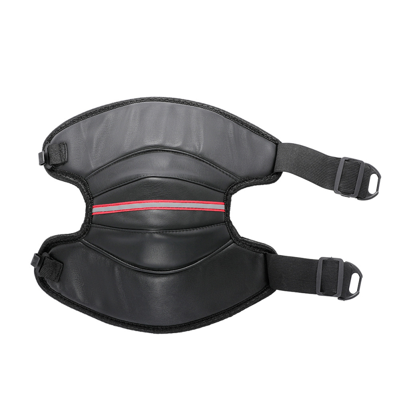 Ādas ceļgalu sargi ar vilnas oderi, biežas, vēja izturīgas un aukstumizturīgas, piemērotas motocikla un elektriskā velosipēda braukšanai (pieaugušie, vīrieši un sievietes)