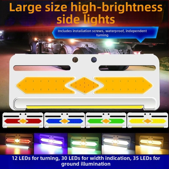 Странично COB LED осветление за камиони, 24V/12V, 8W, 5000K, 50 000 ч, голямо ултратънко