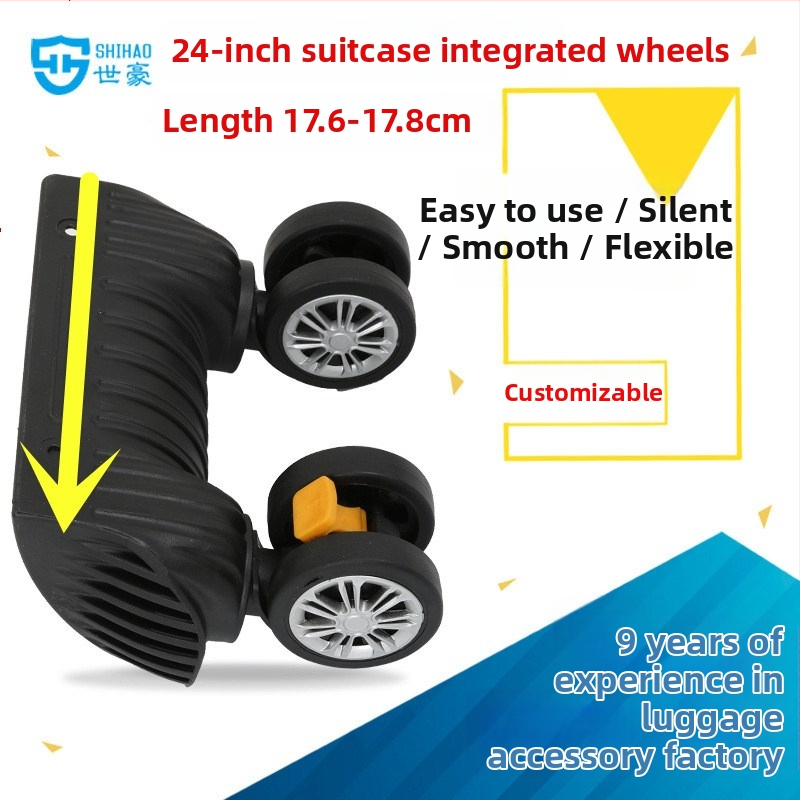 Riteņi bagāžai - viengabala konstrukcija, triecienu amortizācija, universāla pielāgošana, ABS materiāls