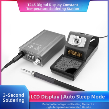 Stație de lipit termostatică T245 pentru reparații telefoane mobile, temperatură reglabilă, vârf curbat C245, 220V