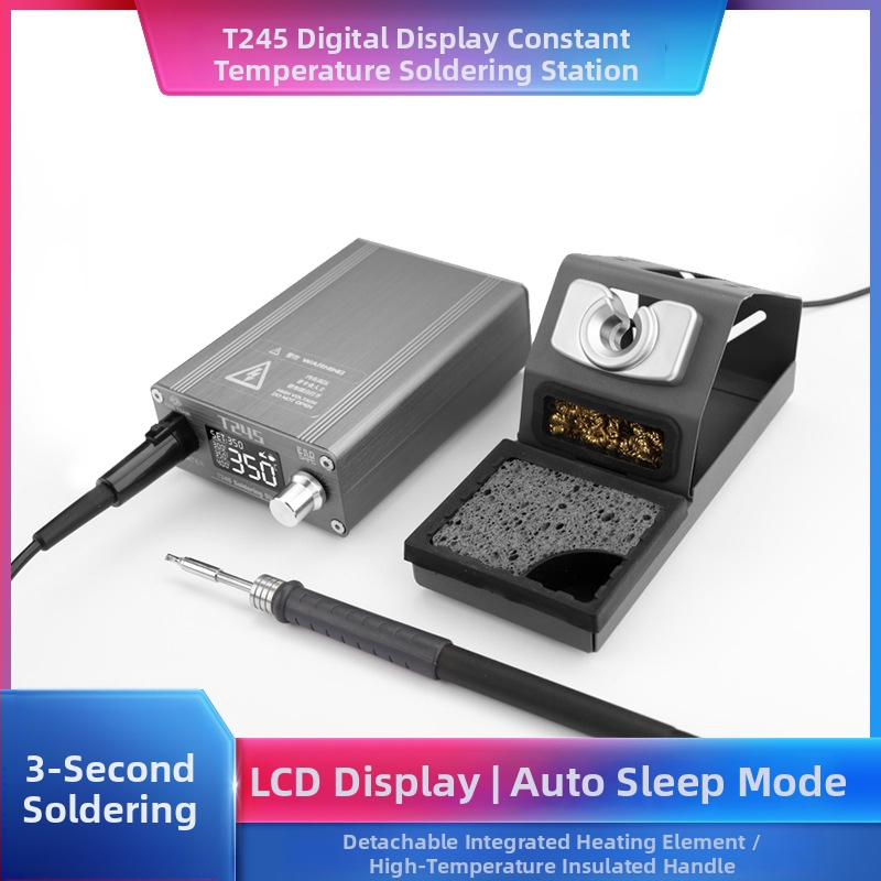 Stație de lipit termostatică T245 pentru reparații telefoane mobile, temperatură reglabilă, vârf curbat C245, 220V