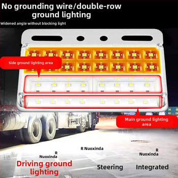 LED странична светлина за ремаркето на камион, 12/24V, IP68 водоустойчива, двойна редица LED, корпус от PC, живот 50 000 ч