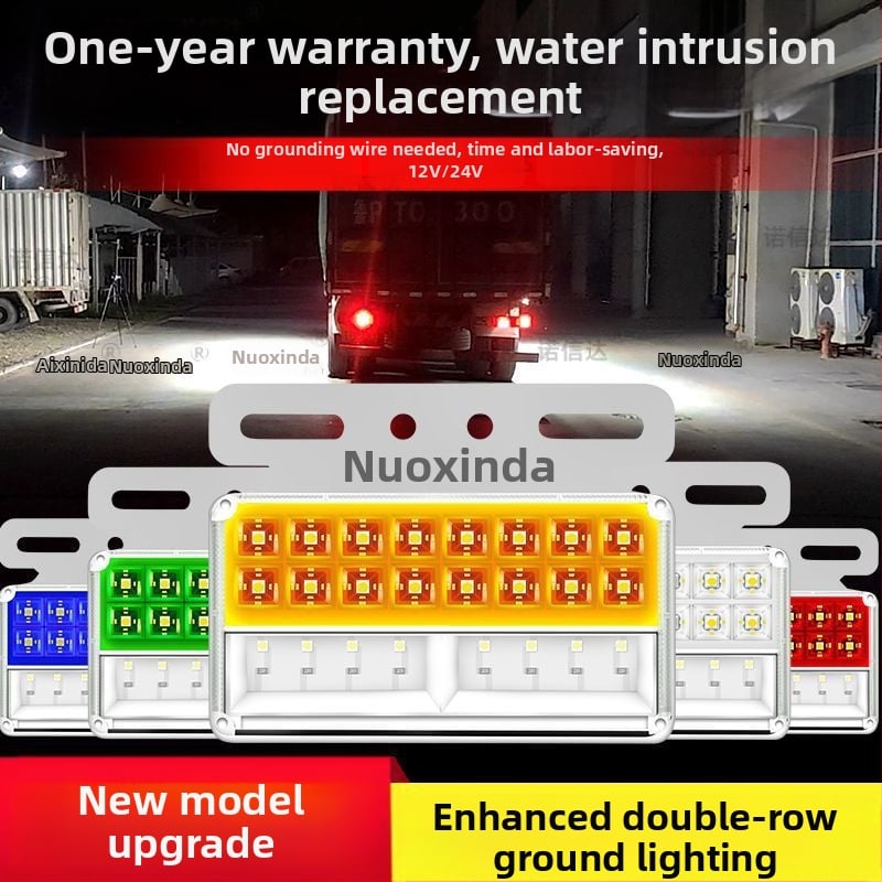 LED странична светлина за ремаркето на камион, 12/24V, IP68 водоустойчива, двойна редица LED, корпус от PC, живот 50 000 ч