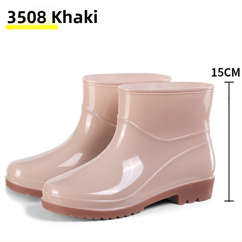 Moterų lietaus batai, viršus iš PVC, aukštas vamzdelis, įprastas storis, slip-on užsegimas