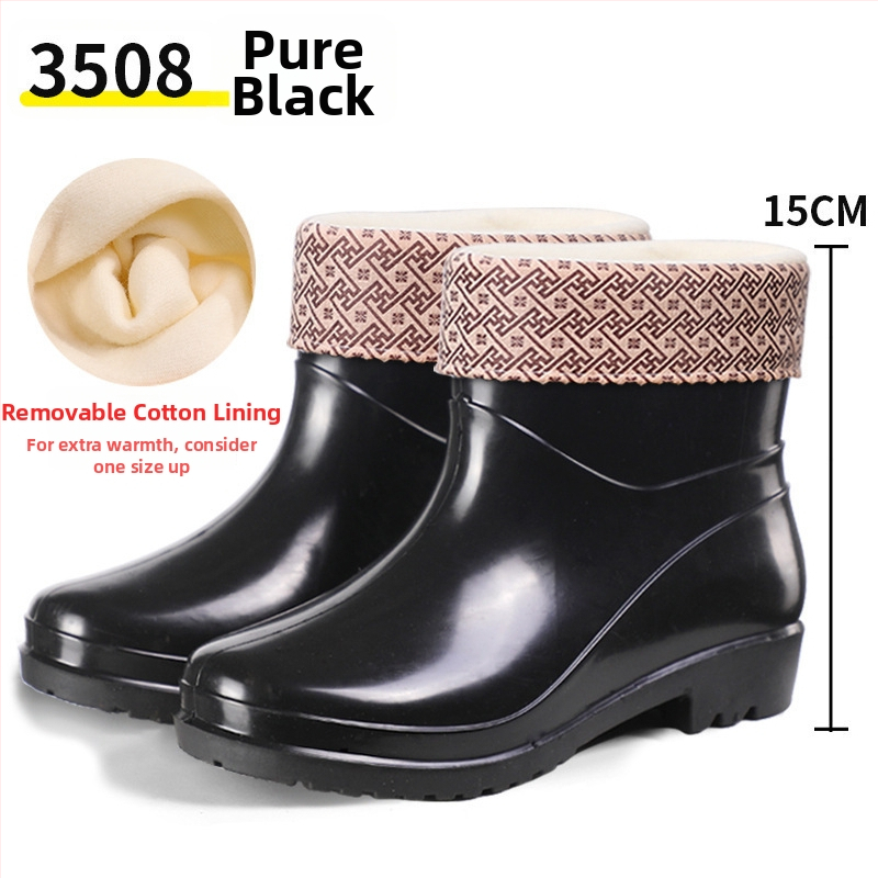 Moterų lietaus batai, viršus iš PVC, aukštas vamzdelis, įprastas storis, slip-on užsegimas