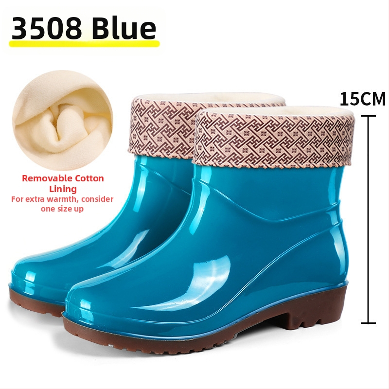 Moterų lietaus batai, viršus iš PVC, aukštas vamzdelis, įprastas storis, slip-on užsegimas