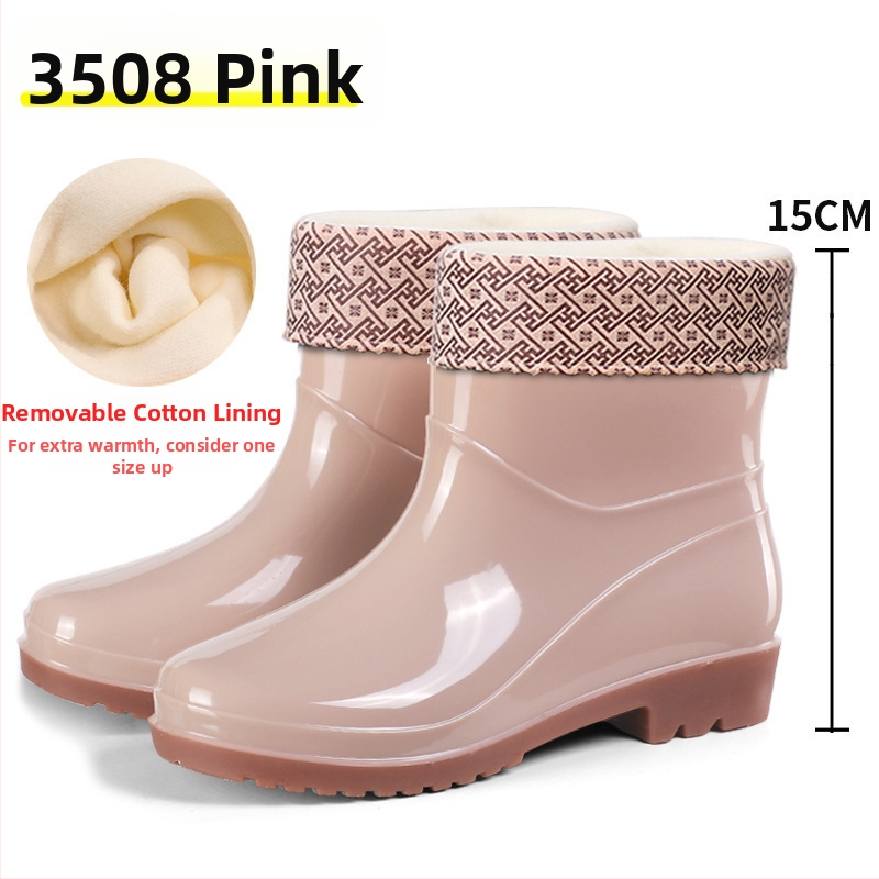 Moterų lietaus batai, viršus iš PVC, aukštas vamzdelis, įprastas storis, slip-on užsegimas