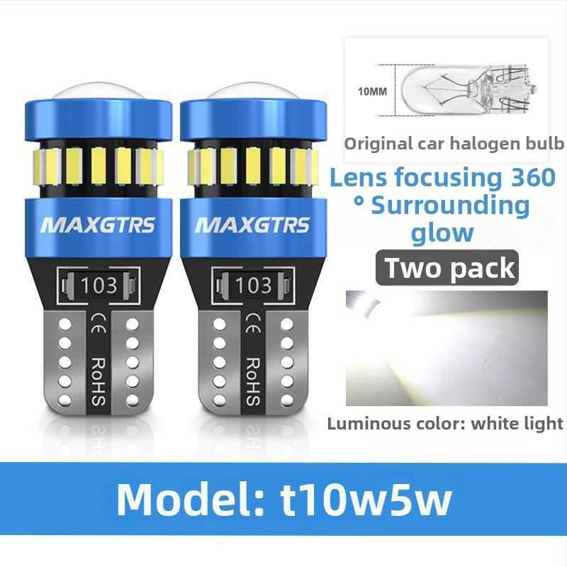 12V T10 LED крушка с леща за W5W светлина за позиционна светлина и светлина на регистрационния номер – универсално plug-in