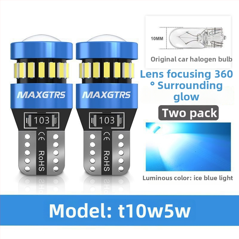 12V T10 LED крушка с леща за W5W светлина за позиционна светлина и светлина на регистрационния номер – универсално plug-in