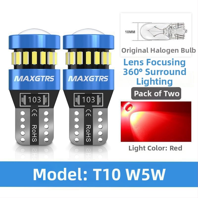 12V T10 LED крушка с леща за W5W светлина за позиционна светлина и светлина на регистрационния номер – универсално plug-in