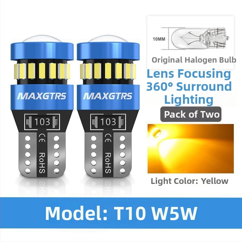 12V T10 LED крушка с леща за W5W светлина за позиционна светлина и светлина на регистрационния номер – универсално plug-in