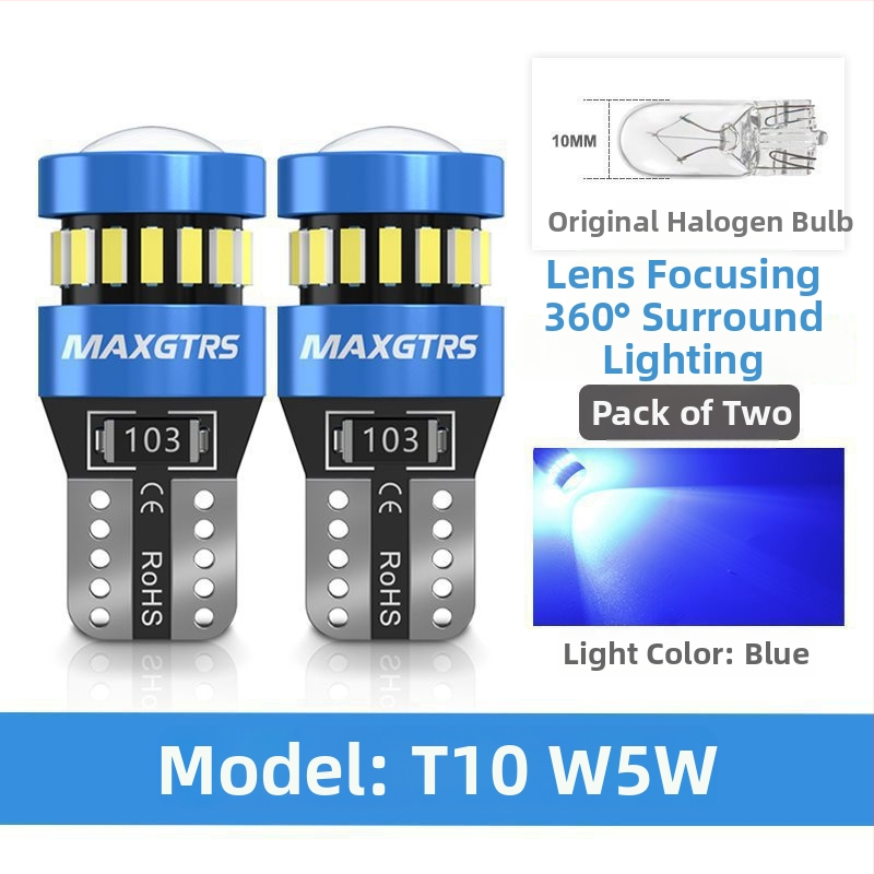 12V T10 LED крушка с леща за W5W светлина за позиционна светлина и светлина на регистрационния номер – универсално plug-in