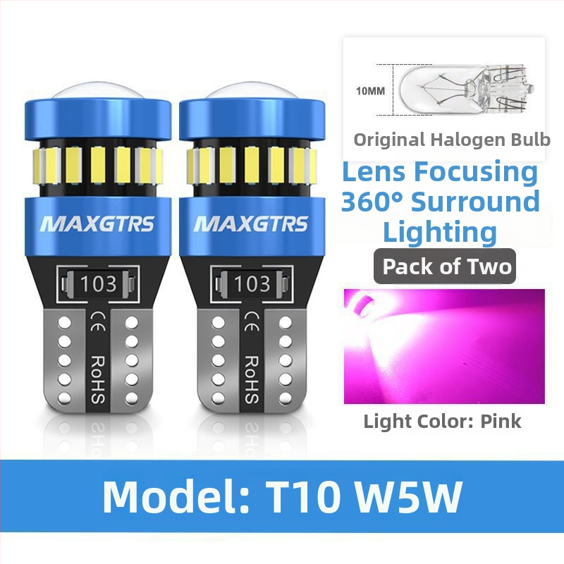 12V T10 LED крушка с леща за W5W светлина за позиционна светлина и светлина на регистрационния номер – универсално plug-in