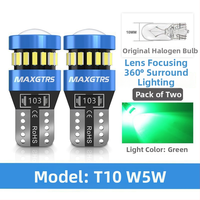 12V T10 LED крушка с леща за W5W светлина за позиционна светлина и светлина на регистрационния номер – универсално plug-in