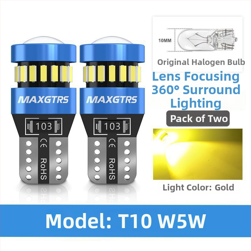 12V T10 LED крушка с леща за W5W светлина за позиционна светлина и светлина на регистрационния номер – универсално plug-in