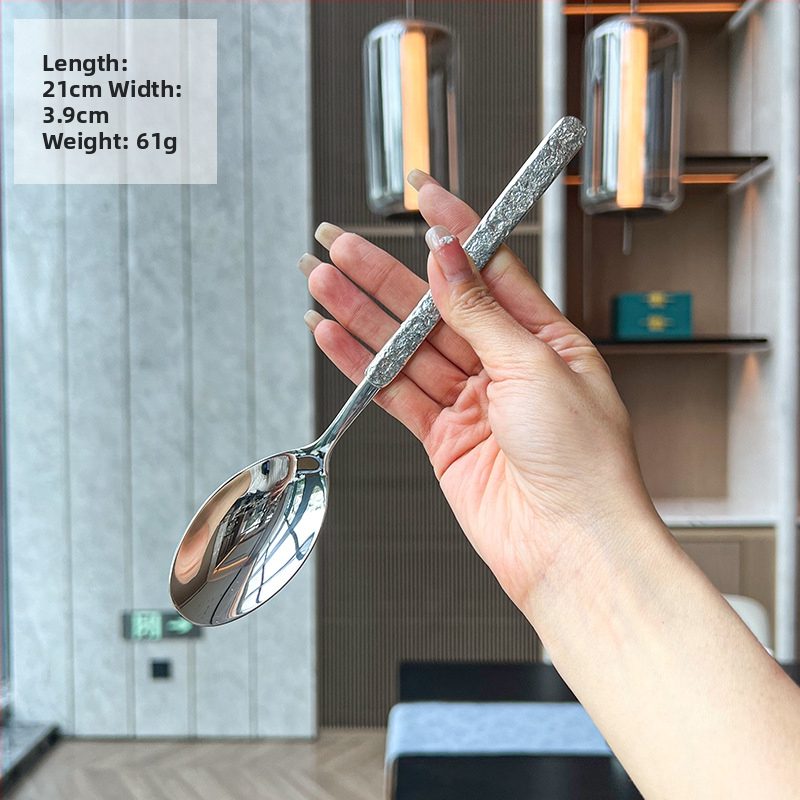 Rock mintás rozsdamentes acél étkészlet – kés, villa, kanál, desszertkanál, tükrös felület, logó testreszabható