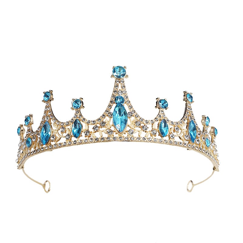 Корона-диадема с кристали, корейски стил, сплав, електроплагиране, подходяща за сватба, рожден ден и фестивал