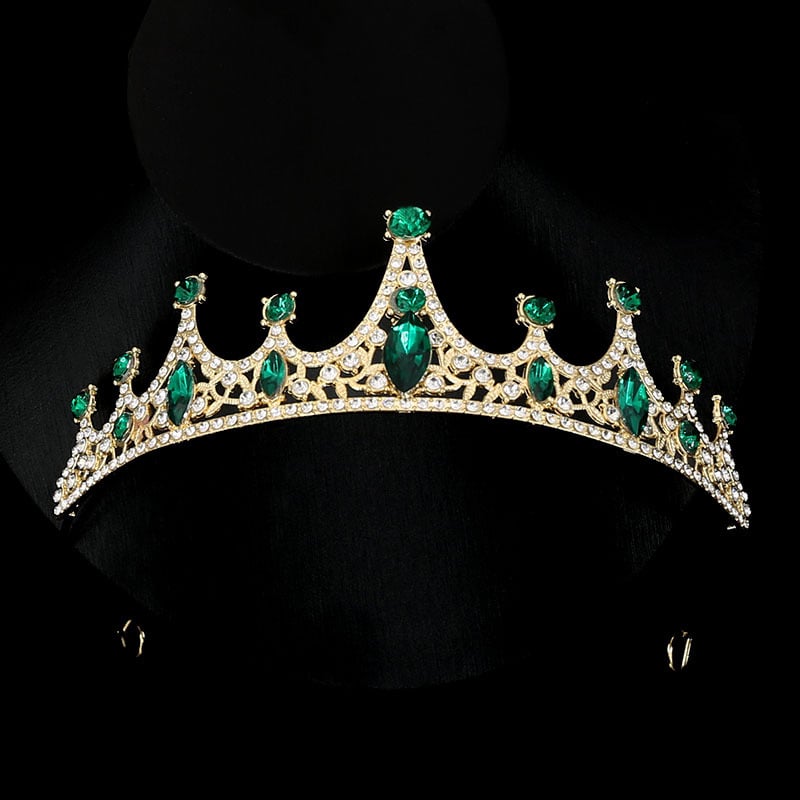 Корона-диадема с кристали, корейски стил, сплав, електроплагиране, подходяща за сватба, рожден ден и фестивал