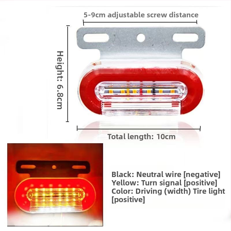 LED šoninė ženklinimo lemputė vilkikui, atspari vandeniui, 12/24V, IP67, Medžiaga: plieno plokštė + ABS korpusas, Tarnavimo laikas 50000 h
