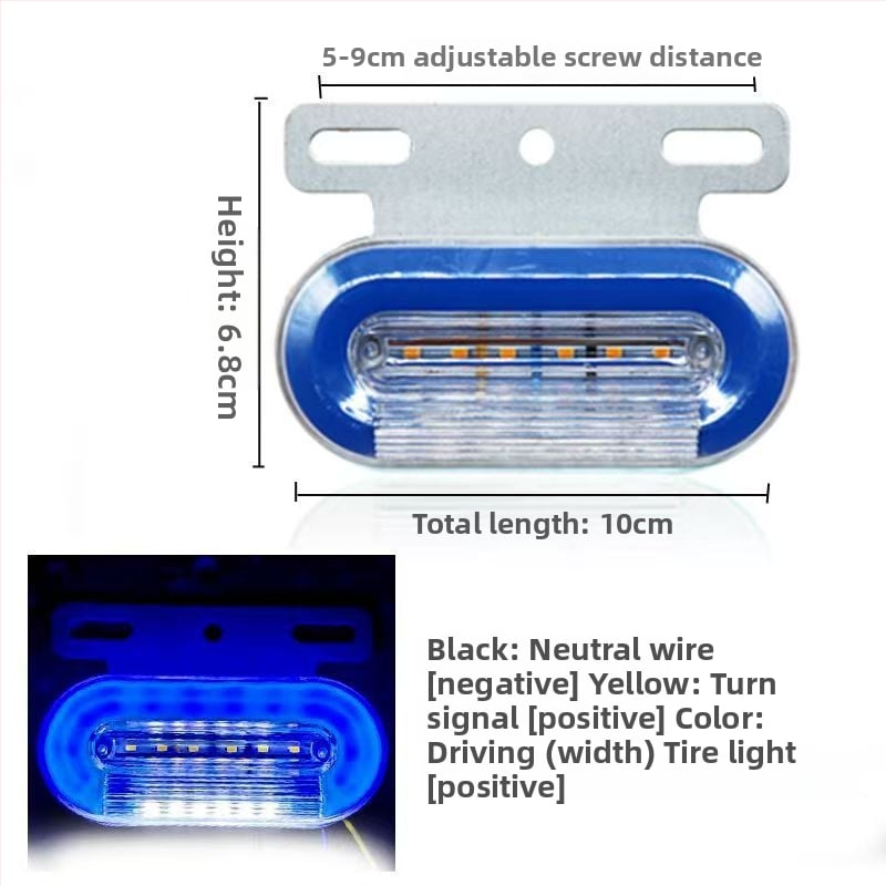 LED šoninė ženklinimo lemputė vilkikui, atspari vandeniui, 12/24V, IP67, Medžiaga: plieno plokštė + ABS korpusas, Tarnavimo laikas 50000 h