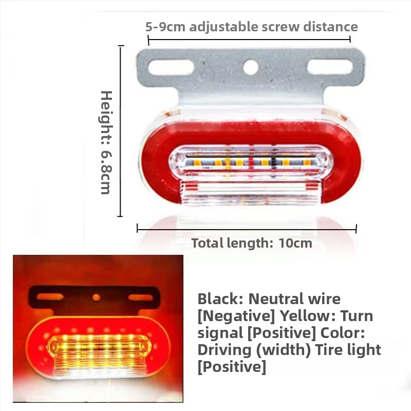 LED šoninė ženklinimo lemputė vilkikui, atspari vandeniui, 12/24V, IP67, Medžiaga: plieno plokštė + ABS korpusas, Tarnavimo laikas 50000 h