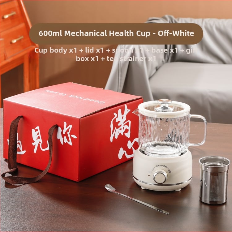 Kels Veselības tējkanna — borosilikāta stikls, modelis JJ-20360B, tilpums līdz 1 L, 360 W pie 220 V, mehāniskā vadība