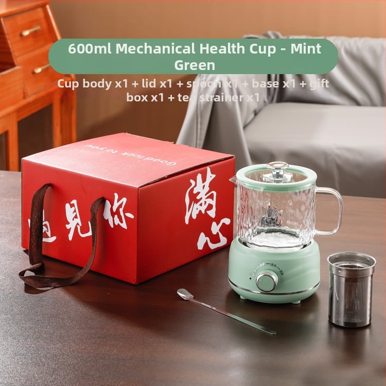 Kels Veselības tējkanna — borosilikāta stikls, modelis JJ-20360B, tilpums līdz 1 L, 360 W pie 220 V, mehāniskā vadība