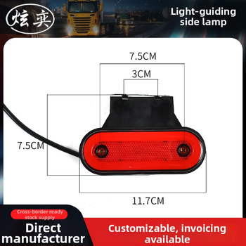 LED šviesos vadovas šoninis žibintas sunkvežimiams, 12-24V DC, plastikas + aliuminis, 6000 lm