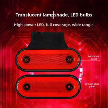 LED šviesos vadovas šoninis žibintas sunkvežimiams, 12-24V DC, plastikas + aliuminis, 6000 lm