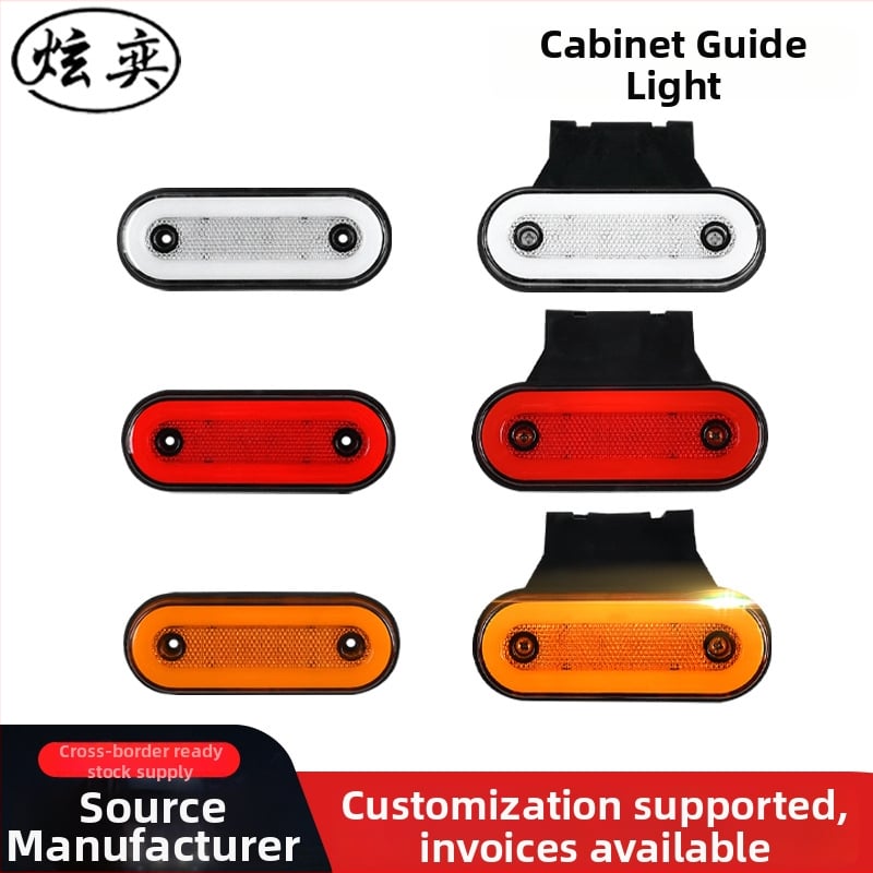 LED šviesos vadovas šoninis žibintas sunkvežimiams, 12-24V DC, plastikas + aliuminis, 6000 lm