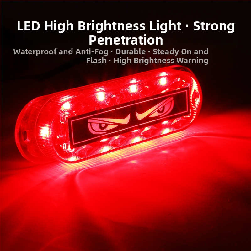 LED indikatorinė šviesa krovininiams automobiliams ir motociklams (12–24V, vandeniui atsparus ABS plastikas, LED, 5000 valandų tarnavimo laikas)