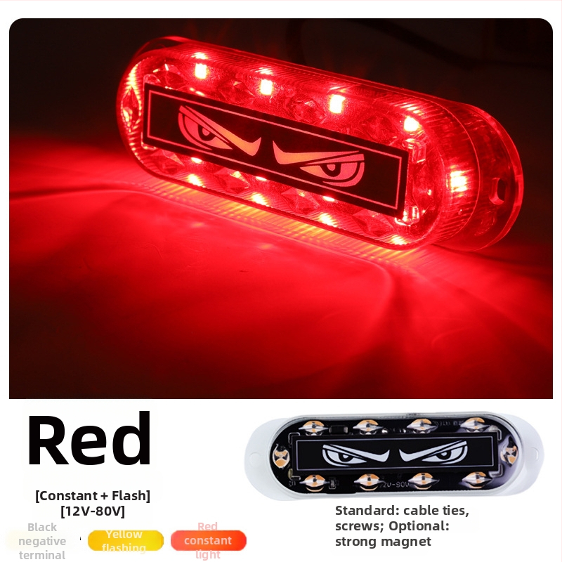 LED indikatorinė šviesa krovininiams automobiliams ir motociklams (12–24V, vandeniui atsparus ABS plastikas, LED, 5000 valandų tarnavimo laikas)