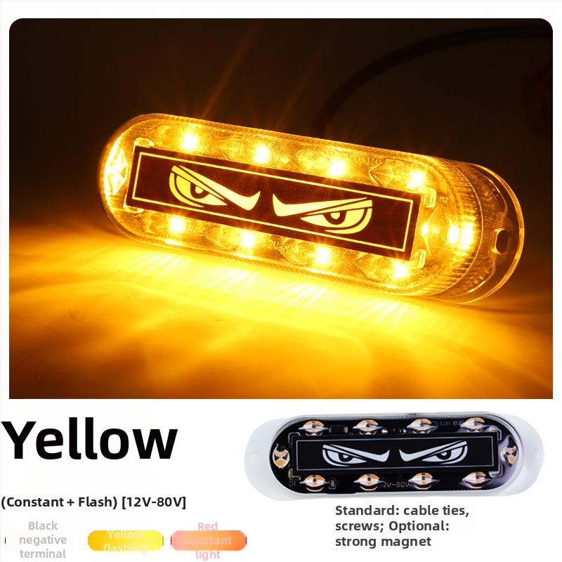 LED indikatorinė šviesa krovininiams automobiliams ir motociklams (12–24V, vandeniui atsparus ABS plastikas, LED, 5000 valandų tarnavimo laikas)