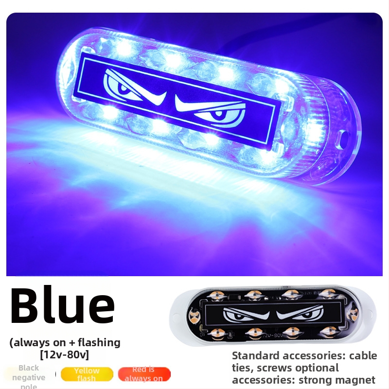 LED indikatorinė šviesa krovininiams automobiliams ir motociklams (12–24V, vandeniui atsparus ABS plastikas, LED, 5000 valandų tarnavimo laikas)