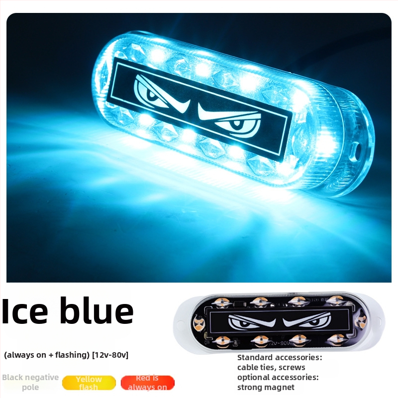 LED indikatorinė šviesa krovininiams automobiliams ir motociklams (12–24V, vandeniui atsparus ABS plastikas, LED, 5000 valandų tarnavimo laikas)