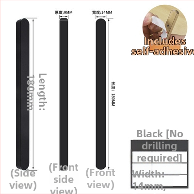 Posuvná dverová rukoväť - samolepiaca, bez vŕtania, hliníková s anodizovaným povrchom, model: malá zlatá tyčová rukoväť s drážkou