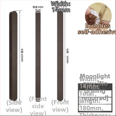 Posuvná dverová rukoväť - samolepiaca, bez vŕtania, hliníková s anodizovaným povrchom, model: malá zlatá tyčová rukoväť s drážkou