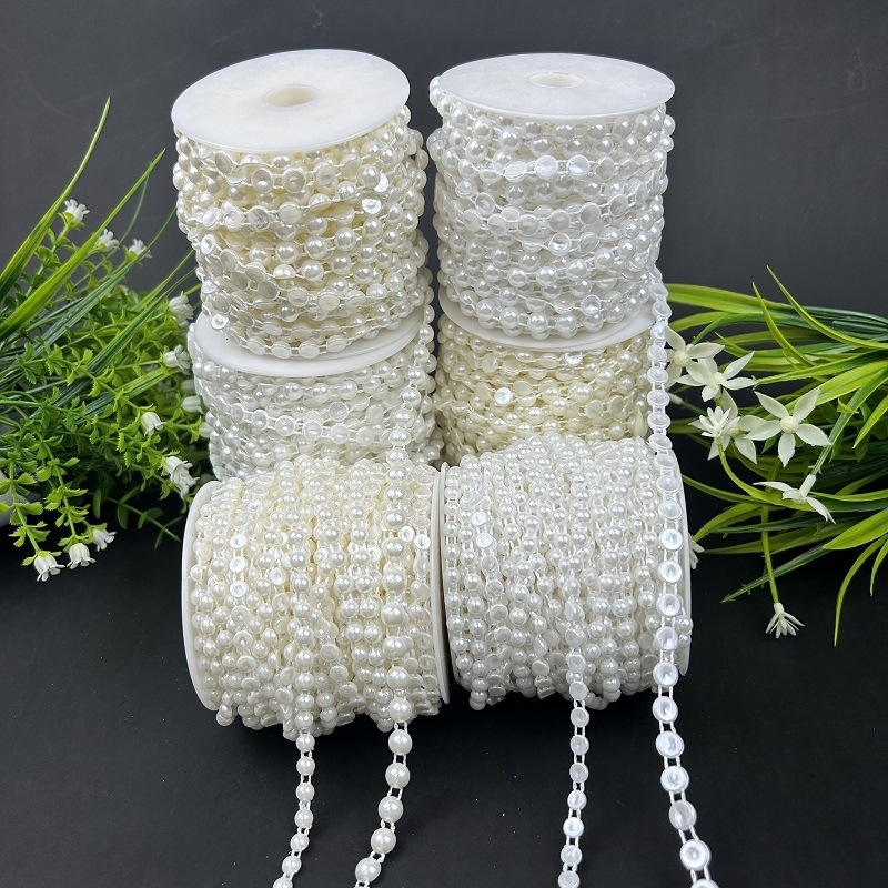 Félig kör alakú mesterséges gyöngyök, ABS műanyag, elektroplakált felületű díszítő kiegészítő ruházathoz