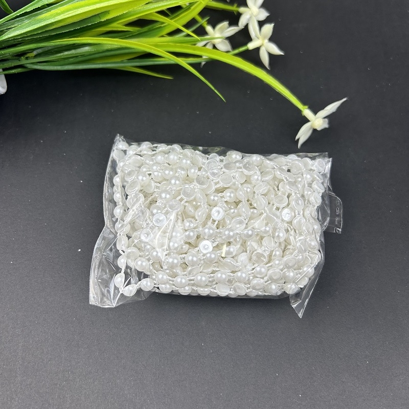 Félig kör alakú mesterséges gyöngyök, ABS műanyag, elektroplakált felületű díszítő kiegészítő ruházathoz